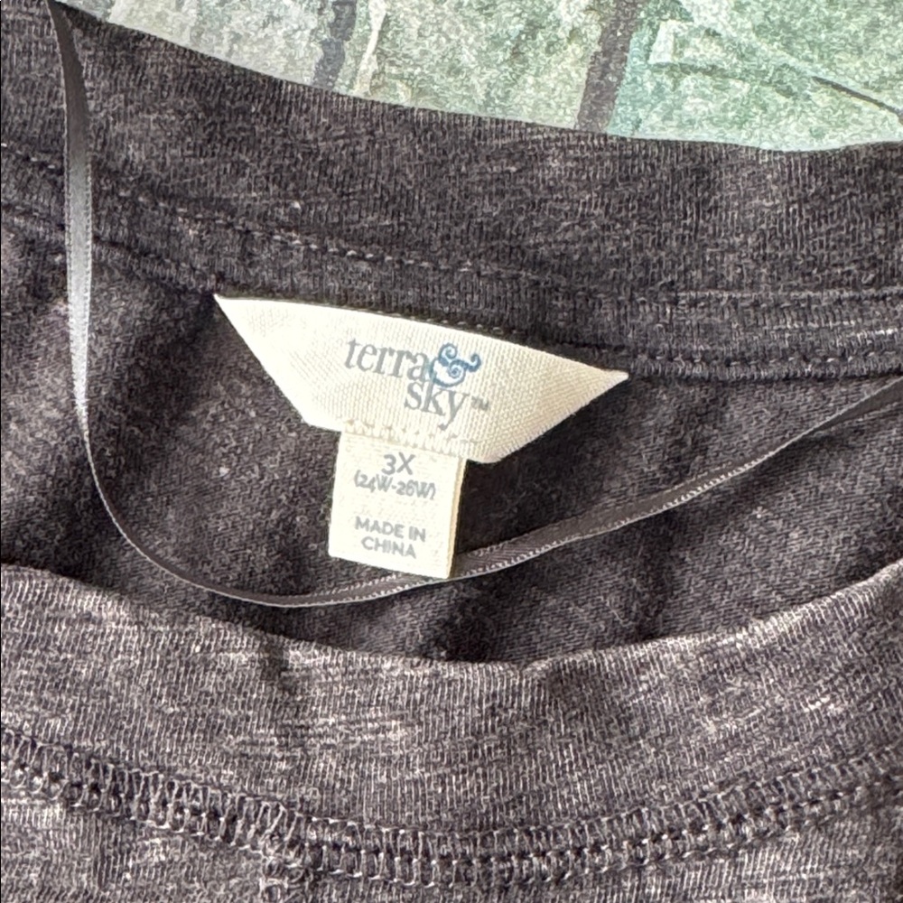 Terra & Sky Textured Scoop Neck Top Sz 3X - Picture 5 of 7